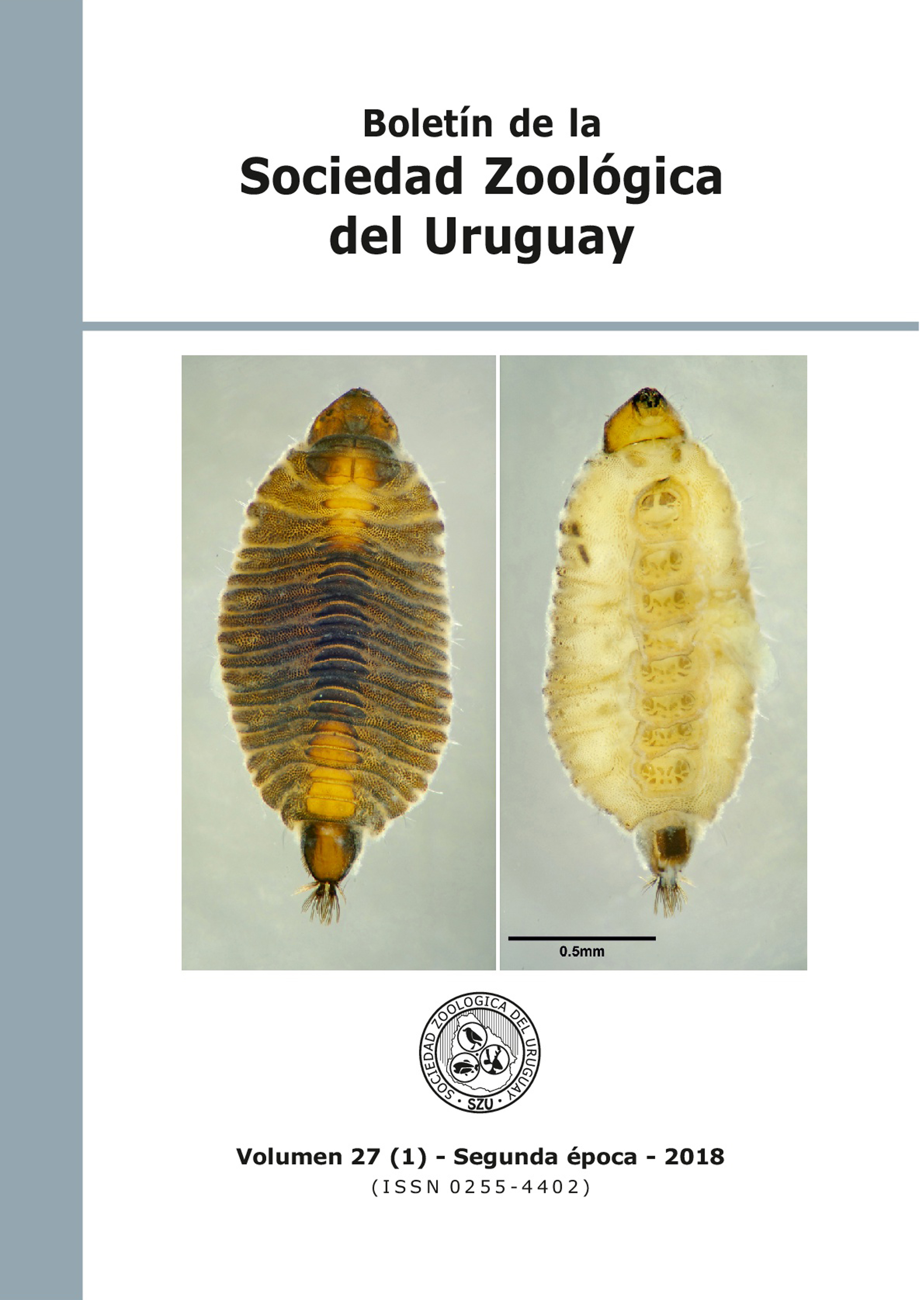 					Ver Vol. 27 Núm. 1 (2018): Boletín de la Sociedad Zoológica del Uruguay
				